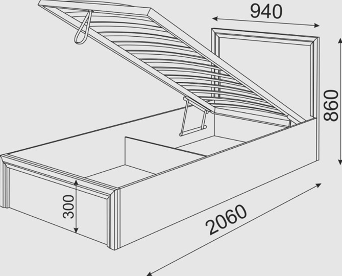 Кровать с подъемным механизмом Остин М22 в Норильске - изображение 2