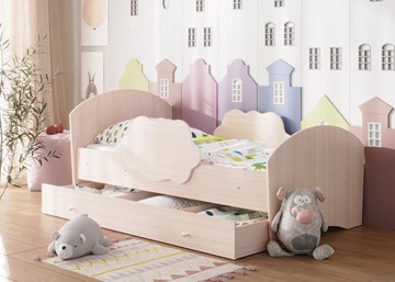 Кровать детская Тучка с ящиком, корпус Дуб млечный, фасад Дуб млечный в Норильске