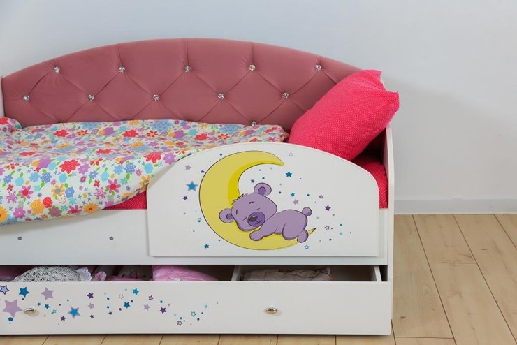 Детская кровать односпальная Звездочка с бортиком, Розовый в Красноярске - изображение 7
