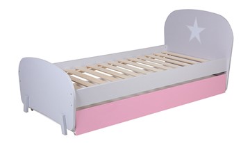 Кровать с ящиком POLINI Kids Mirum 1915 Серый / розовый в Норильске