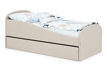 Детская кровать с ящиком Letmo карамель (рогожка) в Норильске