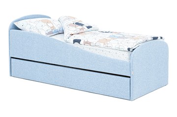 Детская кровать с ящиком Letmo небесный (рогожка) в Норильске