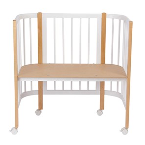 Кроватка детская приставная POLINI Kids Simple 105 Белый / Бук в Норильске - предосмотр 5