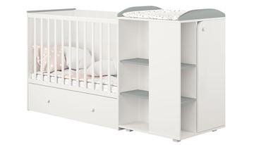 Кровать-трансформер детская с комодом POLINI Kids Ameli 800 Белый / Серый, серия AMELI в Норильске - предосмотр 1