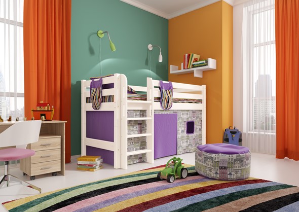 Детская кровать-чердак Соня, Вариант 11 Белый в Норильске - изображение