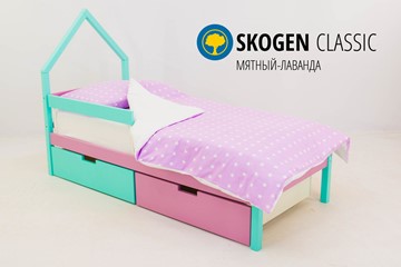 Кровать-домик в детскую мини Skogen мятный-лаванда в Норильске