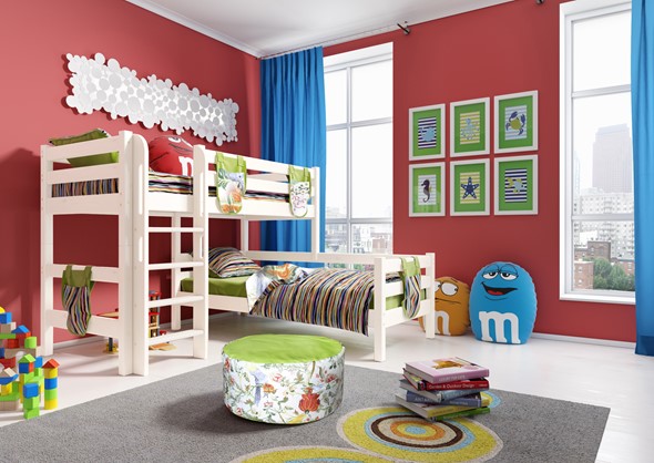 Двухэтажная детская кровать Соня, Вариант 7 Белый в Красноярске - изображение