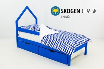 Кровать-домик мини Skogen синия в Норильске