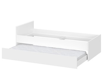Выкатная кровать для детей Токио, белый текстурный (одинарная (0,9х2,0) + выкатная) в Норильске - предосмотр