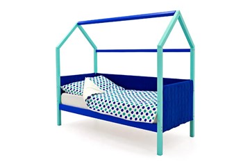 Кровать-домик детская Svogen, мятный-синий мягкая в Норильске