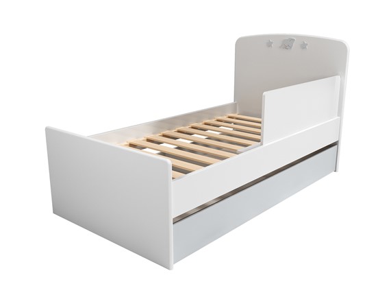Кроватка с ящиком и ограничителем НМ 041.07 «Лилу/Слоники» в Норильске - изображение