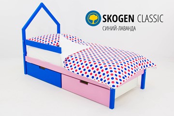 Детская кровать-домик мини Skogen синий-лаванда в Норильске