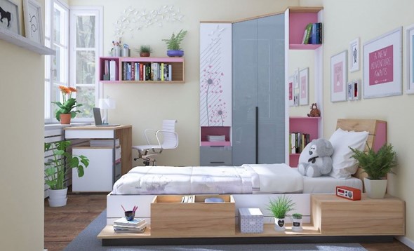Детская спальня Урбан Набор 3, розовый в Красноярске - изображение