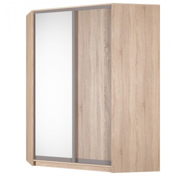 Шкаф угловой Аларти (YA-198х1400(602) (8) Вар. 2; двери D5+D6), с зеркалом в Норильске - изображение