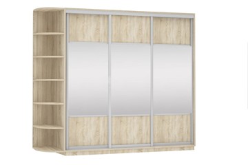 Шкаф 3-дверный Экспресс (Комби), со стеллажом 2400х600х2200, дуб сонома в Красноярске