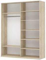 Шкаф 2-дверный Прайм (ДСП/Белое стекло) 1200x570x2300, венге в Красноярске - изображение 1