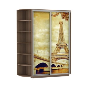 Шкаф 2-х дверный Экспресс 1900x600x2400, со стеллажом, Париж/шимо темный в Норильске