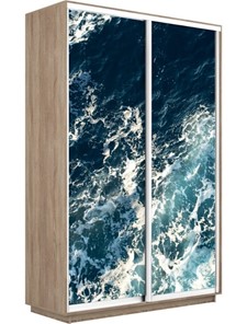 Шкаф Экспресс 1600x450x2200, Морские волны/дуб сонома в Норильске