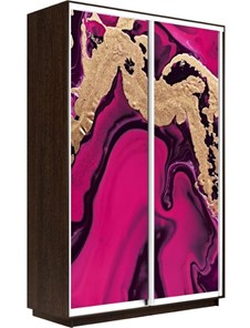 Шкаф 2-х створчатый Экспресс 1600x450x2400, Абстракция розовая/венге в Норильске