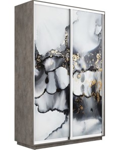 Шкаф Экспресс 1600x600x2200, Абстракция серая/бетон в Норильске