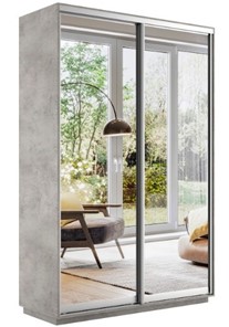 Шкаф 2-х дверный Экспресс (2 зеркала) 1200x450x2400, бетон в Норильске