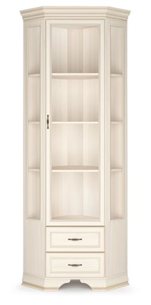 Шкаф-витрина угловой Сиена, Бодега белый / патина золото в Норильске - изображение