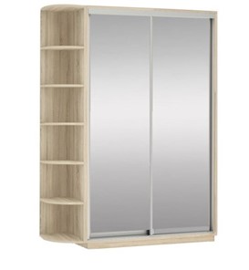 Шкаф 2-х дверный Экспресс (2 зеркала), со стеллажом 1900x600x2400, дуб сонома в Красноярске
