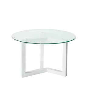 Круглый стол Оникс-8, Выбеленный дуб/Прозрачное стекло в Норильске