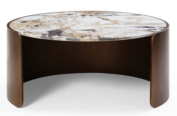 Журнальный столик CT3095CL (D90) белая керамика /бронзовый в Норильске