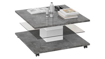 Квадратный столик Diamond тип 1 (Белый/Ателье темный глянец) в Норильске