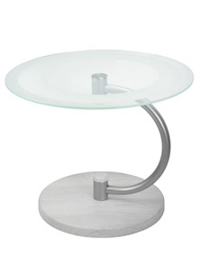 Стеклянный столик Дуэт 13Н (металлик-дуб дымчатый-прозр) в Норильске - предосмотр 1