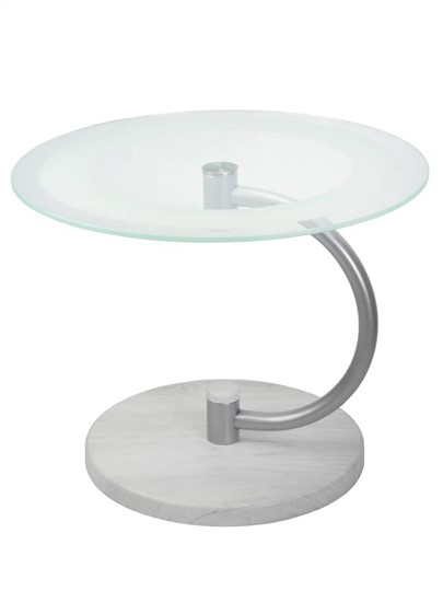 Стеклянный столик Дуэт 13Н (металлик-дуб дымчатый-прозр) в Норильске - изображение 1