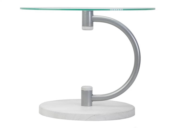 Стеклянный столик Дуэт 13Н (металлик-дуб дымчатый-прозр) в Норильске - изображение 2