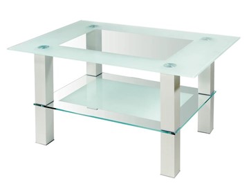 Стеклянный стол Кристалл 2 (алюминий-прозрачное) в Норильске