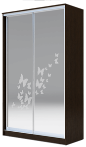 Шкаф 2400х1500х420 два зеркала, "Бабочки" ХИТ 24-4-15-66-05 Венге Аруба в Норильске