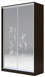 Шкаф 2-х створчатый 2400х1500х420 два зеркала, "Колибри" ХИТ 24-4-15-66-03 Венге Аруба в Норильске