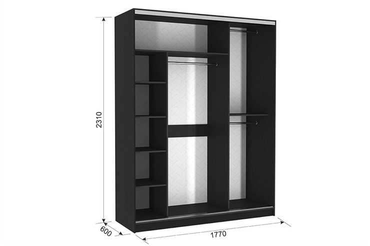 Шкаф трехдверный Бассо 4-600, венге в Норильске - изображение 2