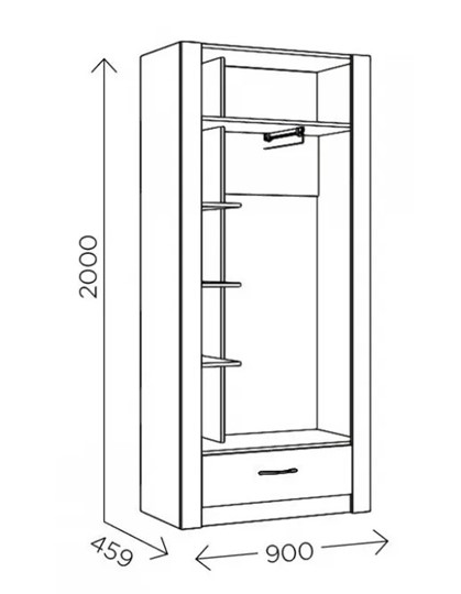Шкаф гардеробный Ева 5 М1 дуб ирландский/белый матовый в Норильске - изображение 2