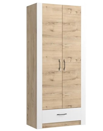 Шкаф гардеробный Ева 5 М1 дуб ирландский/белый матовый в Красноярске - изображение