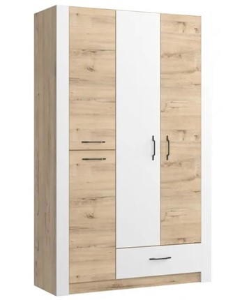 Шкаф гардеробный Ева 5 М2 дуб ирландский/белый матовый в Норильске - изображение