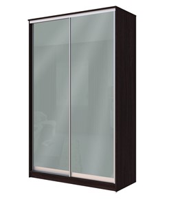 Шкаф 2-х створчатый Хит-22-4-12/2-22 с цветным стеклом, средне-серый 074, Венге в Норильске