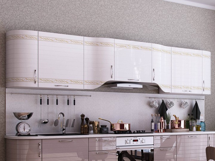 Кухонный гарнитур Анастасия цвет капучино 2 (260 см) в Норильске - изображение 1
