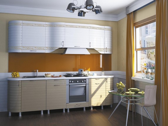 Кухонный гарнитур Анастасия цвет капучино 2 (260 см) в Норильске - изображение