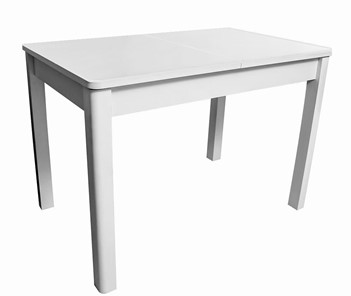 Кухонный раздвижной стол Айсберг-07 СТ1, белое ЛДСП/стекло белое/прямые массив белый в Красноярске