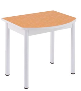 Кухонный пристенный стол НСПГ-02 ПЛ1, цветы манго/белое ЛДСП/36 прямые трубки крашеные белый в Норильске