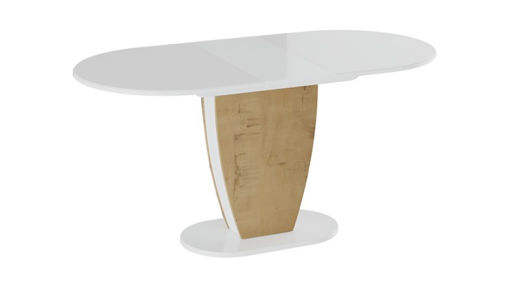 Кухонный стол раздвижной Монреаль тип 1 (Белый глянец/Бунратти) в Красноярске - изображение 1