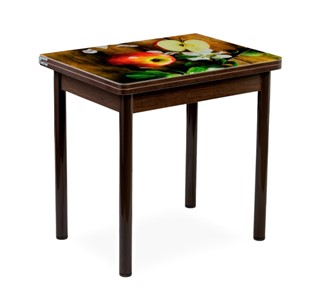 Кухонный пристенный стол СПА-01 СТФ, венге/фотопечать дерево/опоры прямые коричневые в Норильске