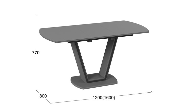 Обеденный раздвижной стол Дели Тип 2 (Серый софт, Стекло матовое серое) в Красноярске - изображение 2