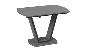 Обеденный раздвижной стол Дели Тип 2 (Серый софт, Стекло матовое серое) в Норильске