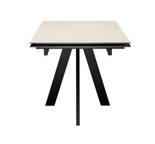 Кухонный раздвижной стол DikLine DM120 Хромикс белый / опоры черные в Норильске - предосмотр 2